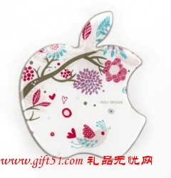 蘋(píng)果形不銹鋼鏡子 花鳥(niǎo) 可印LOGO