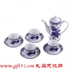 青花瓷富貴祥和茶具定制 商務禮品