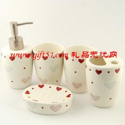 愛(ài)心陶瓷衛(wèi)浴五件套/衛(wèi)浴用品套件