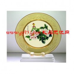 和諧圓滿(mǎn)花開(kāi)富貴圓盤(pán)擺件
